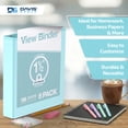 thumbnail image 4 of Davis Group Economy 3-Ring View Binders, 1.5" Round Rings, 350 Capacity, Aqua, Pack of 6, 4 of 4