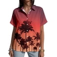 thumbnail image 2 of Yopmin Women's Hawaiian Shirts Palm Tree Lapel Button Down Short Sleeve Beach Shirts Summer Basic Tops for Travel, 2 of 7