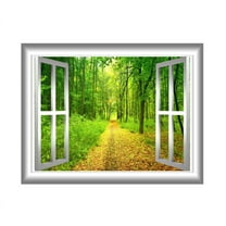 VWAQ 3D Forest Wall Decals Outdoors Wall Decor Peel and Stick Mural VWAQ-NW22 (18"H X 22"W)