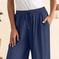 thumbnail image 4 of Lumtrix Capris Pants For Women Spring Summer Dressy Casual Loose Drawstring Elastic High Waist Lounge Cropped Trousers Navy S, 4 of 6
