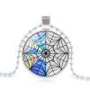 thumbnail image 1 of Collier Famille Wednesday Addams Pendentif Filet Araignée Coloré Chaîne de Perles pour Femmes, 1 of 3