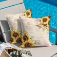 thumbnail image 4 of Pastoral Sunflower Throw Pillow Cover Plant Country Vintage Letter Background Cotton Linen Cushion Cover Throw Pillow Case with Invisible Zipper for Couch Sofa Bed Chair Car 16x16 Inch, 4 of 9