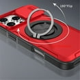 thumbnail image 3 of Case for iPhone 16 Plus with Rotating Metal Stand, MagSafe Magnetic Wireless Charging,Sliding camera casing,Shockproof Dropproof Tough Rugged Protective Case Cover,Red,For iPhone 16 Plus, 3 of 7