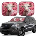 thumbnail image 1 of Fotbe Flower White Cow Juego de 2 Piezas de Parasoles para Parabrisas | Bloqueador Solar para Auto | Accesorios Plegables para Protección Solar Interior-Medium, 1 of 6