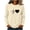 (Type 3)Beige, variant on Womens Winter Tops, Classic ECG Wave Heart Print Round Neck Ladies Long Sleeve T-Shirt