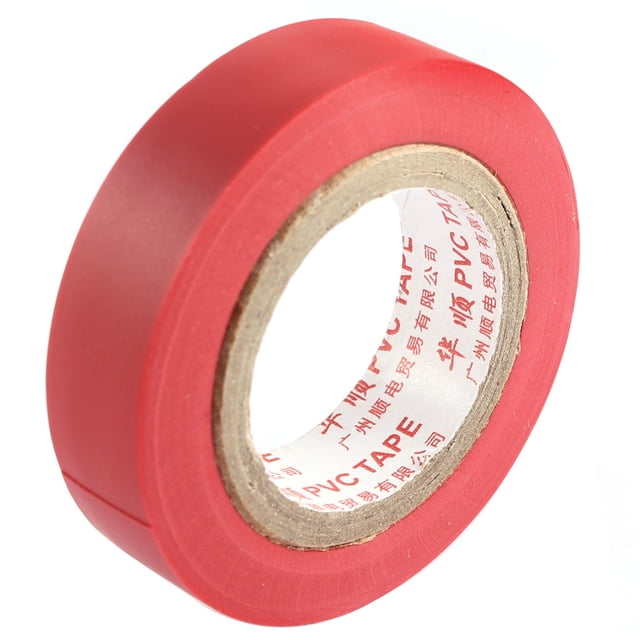 Unique Bargains Faisceau de Câbles PVC Auto-Adhésif Isolé Rouleau de Ruban Adhésif 14mm x 7M Rouge