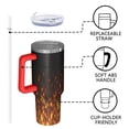 thumbnail image 4 of 40oz Tumbler with Handle and Straw, Vacuum Insulated Stainless Steel Travel Mug, Fits Car Cup Holder, Flame Print, 4 of 6