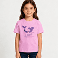 thumbnail image 2 of Girls Graphic Tees Mermaid Ocean Galaxy Kids T Shirt Summer Cute 100% Cotton Short Sleeve Soft Tops 4-13Y, 2 of 5