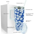 thumbnail image 2 of 40 oz Daisy Tumbler with Handle and Straw Lid Leak Proof, Daisy Coffee Travel Mug with Handle Insulated for Hot and Cold Drink Ice, Mother''s Day Birthday Gifts for Women Mom Girl Friend Wife, 2 of 5
