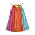 thumbnail image 4 of Fesfesfes Toddler Kids Baby Girls Fashion Cute Sleeveless Suspender Rainbow Striped Lace-Up Chiffon Dress Under 10$, 4 of 9