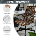 thumbnail image 3 of FKELYI Office Chair Cover with Removable Armrest Cover American Tribal Brown Geometric Print Swivel Chair Slipcover 3 Pcs Set Anti-Dust Armchair Protector, Large, 3 of 6