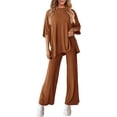 thumbnail image 3 of PRETTYGARDEN Women's 2 Piece Outfits Casual Short Sleeve Pullover Tops and Wide Leg Pants Lounge Sets Tracksuits, 3 of 8