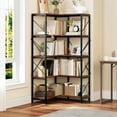 thumbnail image 5 of Dextrus 5-Tier L-Shaped Bookcase Storage Organizer, Tall Corner Bookshelf Open Display Freestanding Storage, Brown, 5 of 10