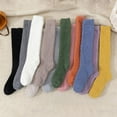 thumbnail image 4 of Coral Fleece Over-knee High Socks Women Plush Home Sleep Floor Long Sockings, 4 of 21