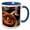 Blue/White, variant on 3drose, a Close Up Photograph of a Turkish Simit Bagel and Fresh Tea, 11oz Two-tone Green Mug