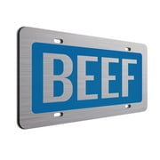JASS GRAPHIX Royal Beef License Plate Brushed Aluminum ACM Car Tag - Available in Several Colors. Perfect for Cattle Farmers