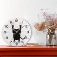 thumbnail image 6 of GZHJMY Cute Black Cat Wall Clock, 10" Silent Non Ticking Round Clock, Oil Painting Easy to Read Clock for Living Room Bedroom Bathroom Home Decor Holiday Gifts, 6 of 7