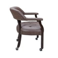 thumbnail image 7 of JESONVID Dining Chair with Casters, Captain's Chairs with Rollers Dinette Sets Poker Chairs with Wheels Kitchen Table Rolling Chairs High Back Chair On Caster(Dark Brown 318DK), 7 of 7