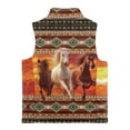 thumbnail image 6 of Binienty Aztec Tribal Horse Girls Zip Up Jackets Size 9-10 Warm Thick Fleece Outerwear Vests With Pockets Lightweight Fuzzy Fluffy Fleece Waistcoat Big Kids Comfy Thick Fall Winter Clothes, 6 of 7