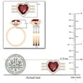 thumbnail image 3 of Dazzlingrock Collection 9mm Heart Shaped Center Garnet with Round White Diamond Halo Style Engagement Ring Set for Women (0.63 ctw, Color I-J, Color I2-I3) in 10K Rose Gold, Size 10, 3 of 4