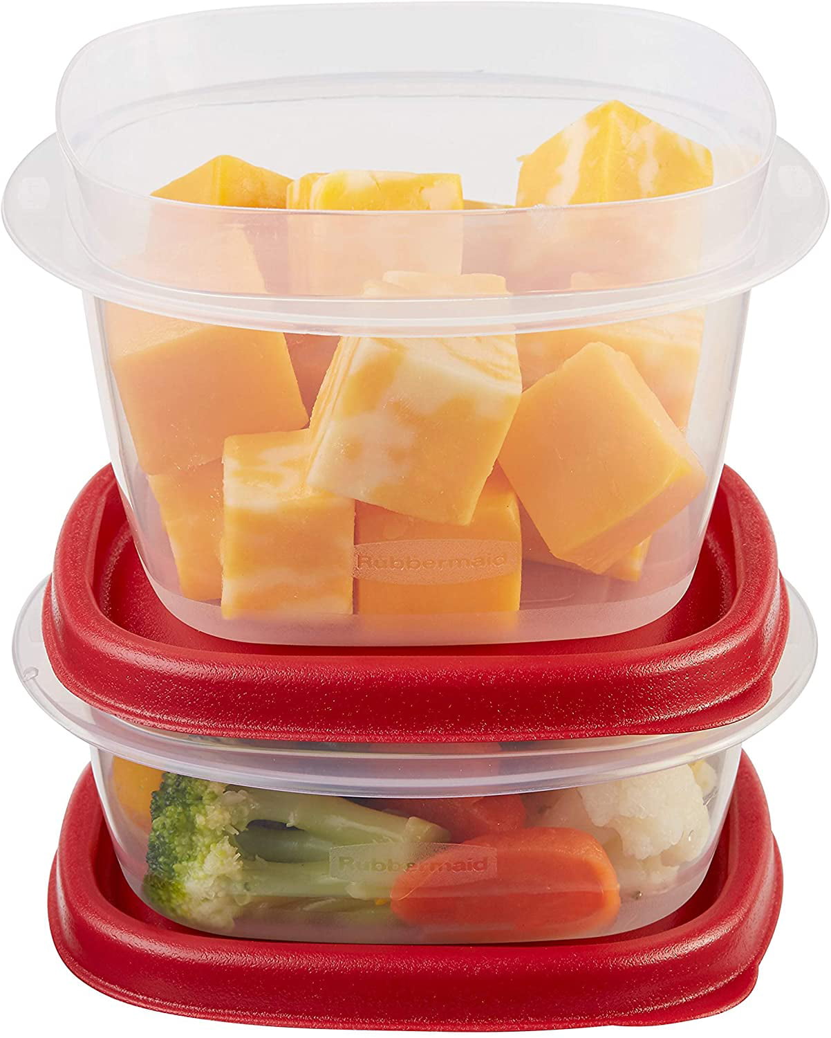 Rubbermaid Plastic Easy Find Lids Containers Value Pack, Two 1.25cup & One  2 Cup 