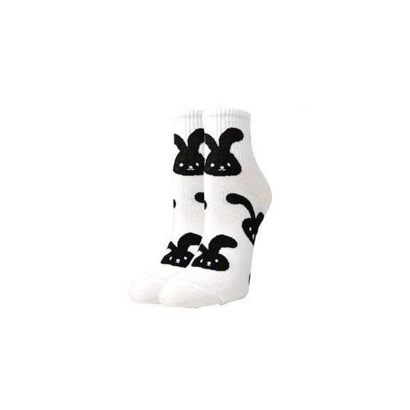 ASDFVBKG Funny Women's Easter Socks Bunny Eggs Pattern Crew Socks Cute Novelty Funky Cotton Stockings for Men Women Red One Size
