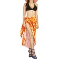 thumbnail image 2 of LA LEELA Women's Beachwear Sarong Bikini Skirt Swim Cover up Swimwear Bathing suit Summer Wraps Swimsuit Beach Wrap Coverups for Women One Size Stars, Orange, 2 of 4