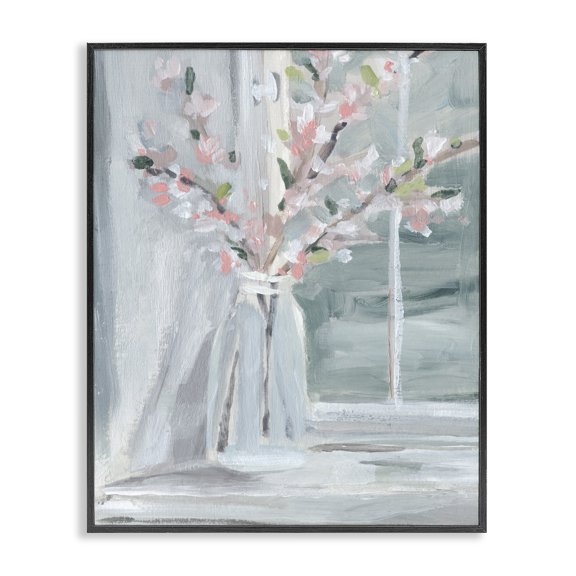 Stupell Industries Transitional Contemporary Window Sill Flower Bouquet Abstract Still Life Black Framed Giclee Art, 11 x 14, by Annie Warren