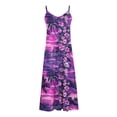 thumbnail image 4 of Sun Dress Plus Size Summer Dresses For Women Print Sleeveless Round Neck Dress Casual Long Dresses D Multicolor XL, 4 of 5