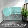 thumbnail image 6 of Best Choice Products 3-Piece Small Bistro Set, Folding Patio Furniture Set of 2 Chairs and Table - Aqua Blue, 6 of 9