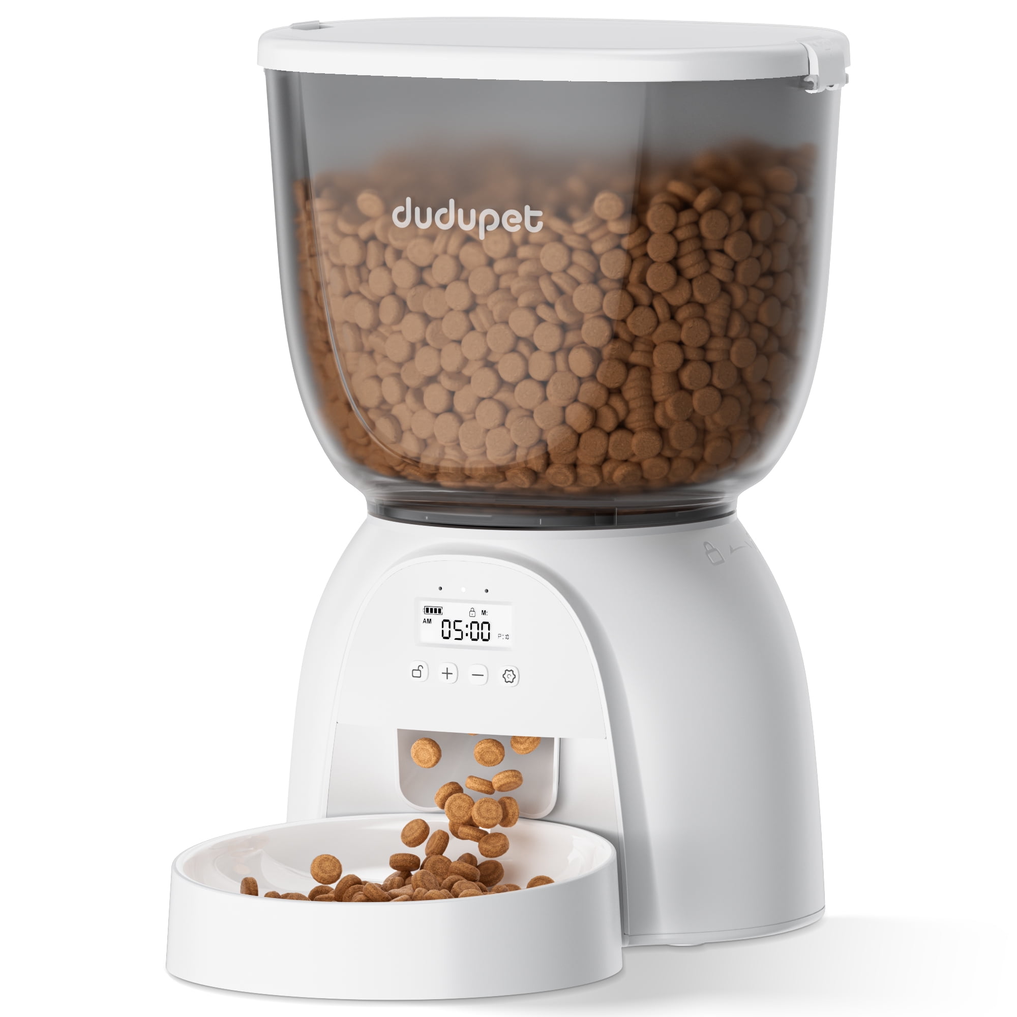 5L/21 Cup Automatic Cat Feeder, Timed Cat Dry Food Dispenser, Automatic Pet Feeders Dual Power Supply, 6 Meal Programmable 1-20 Portion Cat Feeder, Auto Dog Feeders,Pet Food Dispenser for Cats, Puppy