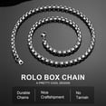 thumbnail image 6 of ChainsProMax 6mm Men Necklace Box Chain 14K Gold Plated Stainless Steel Chain Necklace for Men Fathers Day Jewelry Gift, 6 of 7