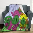 thumbnail image 5 of Barney And Friends Throw Blanket Cozy Warm Flannel Blanket for Living Room Bedroom Bed Sofa Camping Travel, All Seasons Fleece Blankets Gifts for Kids Girls Boys Adults 60"x50", 5 of 8