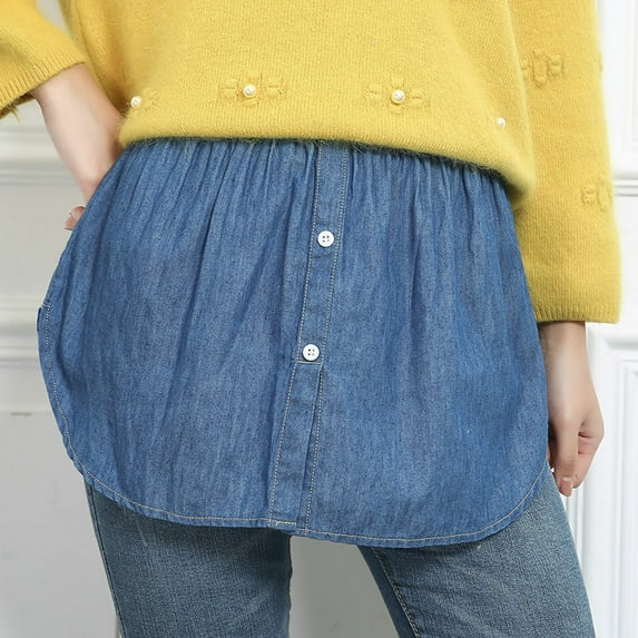 Qiylii Women Adjustable Layering Fake Top Lower Sweep Shirt Extender Half-Length Splitting Undershirt Mini Skirt Hemline