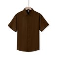 thumbnail image 5 of Men's Short Sleeve Button Down Shirt Polyester Casual Solid Dress Shirt Button Front Collared Regular Fit Moisture Wicking Breathable Daily Work Business Travel Golf Summer Style, 5 of 7