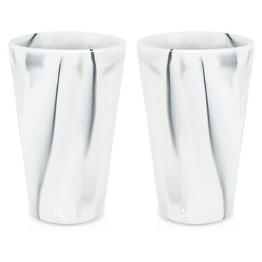 Silipint: Silicone Pint Glasses: 2 Pack Mountain Marble -16oz Unbreakable Cups, Flexible, Hot/Cold, Reusable, Easy Grip