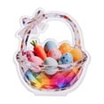 thumbnail image 1 of CaiYueKe Acrylic Easter Bunny Figurine Decorations Spring Bunny Rabbit with Egg Ornament for Basket Stuffers Kids Gifts Home Desk Shelf Decor, 1 of 6
