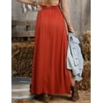 thumbnail image 3 of Doublju Women's Smocking Waist Detailed Maxi Slit Skirt With Pocket, 3 of 5