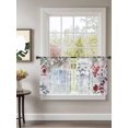 thumbnail image 2 of Christmas Sheer Curtains 54 Inch Long 2 Panels, Cute Red Snowman Xmas Pine Leaf Winter Snowflake Light Filtering Rod Pocket Semi Sheer Curtains, Sheer Voile Drapes for Living Room Bedroom, 52"x54", 2 of 5