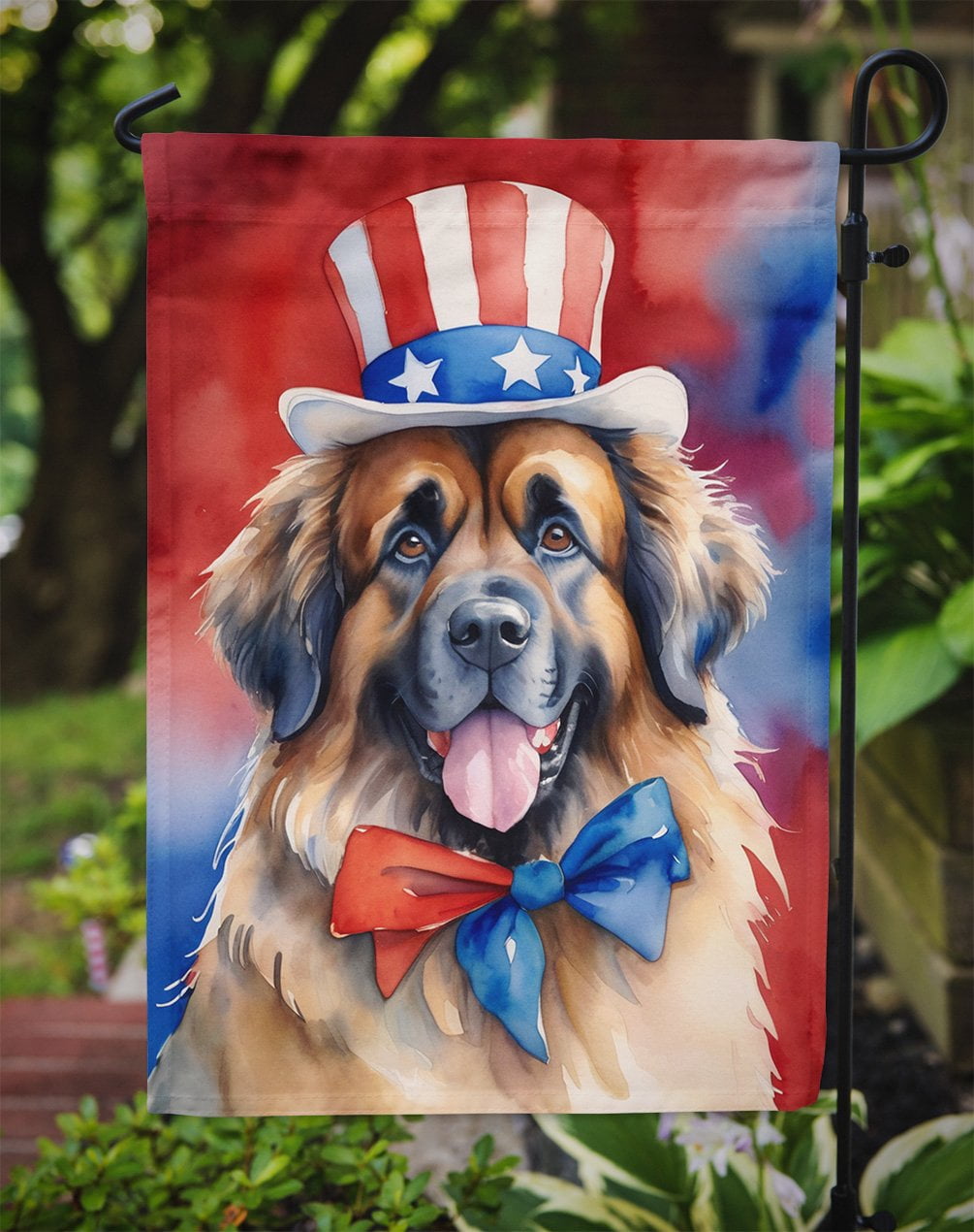 Leonberger Patriotic Garden Flag 11.25 in x 15.5 in