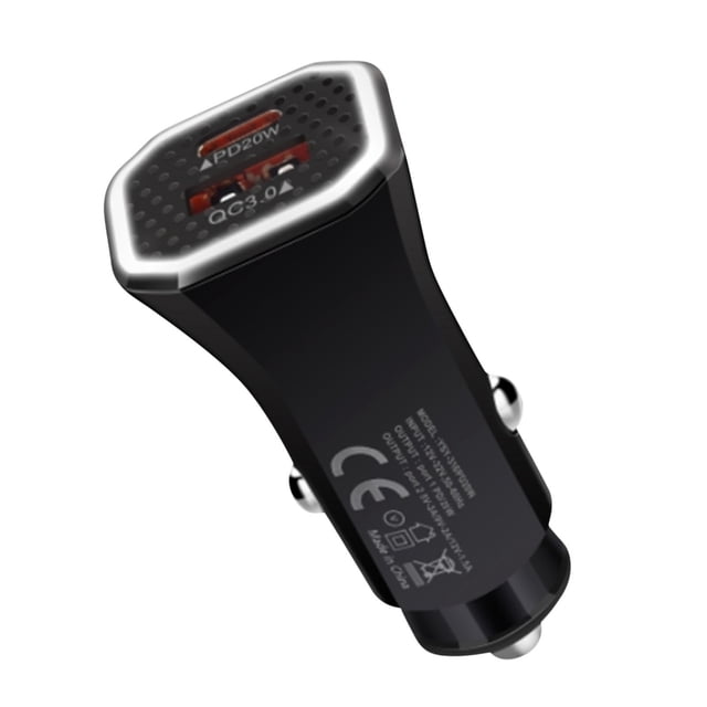 Universal PD20W Fast Car Charger USB+Type-C Ports Adapter Socket Kit Fast Charging Adapter