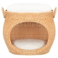 thumbnail image 2 of SAFAVIEH Faati Regular Covered Style Cat Bed with Cushion, Natural Honey/White, 2 of 14