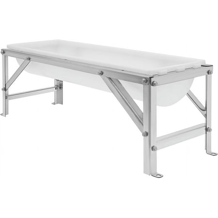 CNCEST 39" Livestock Feed Trough Large Capacity Horse Feeder Water Trough with Stand for Calves Sheep Horses Alpacas and Goats in Farm (White)