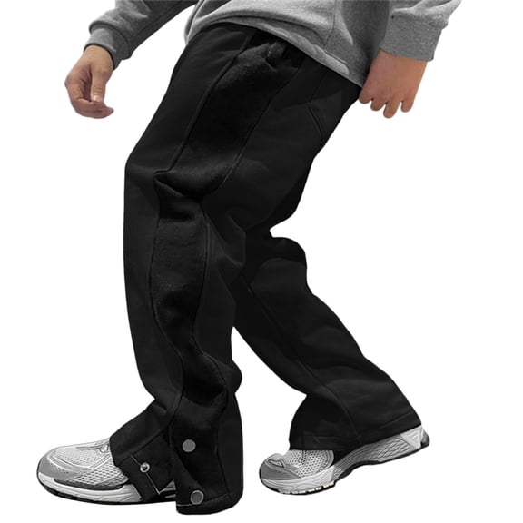 Vedolay Men's Pants Drawstring Casual Loose Pants with Pockets Straight Leg Pants Black,2XL