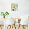 thumbnail image 3 of Farmhouse Yellow Floral Wall Art for Living Room White Daisy Flower and Butterfly on Grey Wood Pictures Wall Decor Nature Plant Framed Canvas Wall Art for Bedroom Bathroom Decor,12L X 12W Inches, 3 of 6