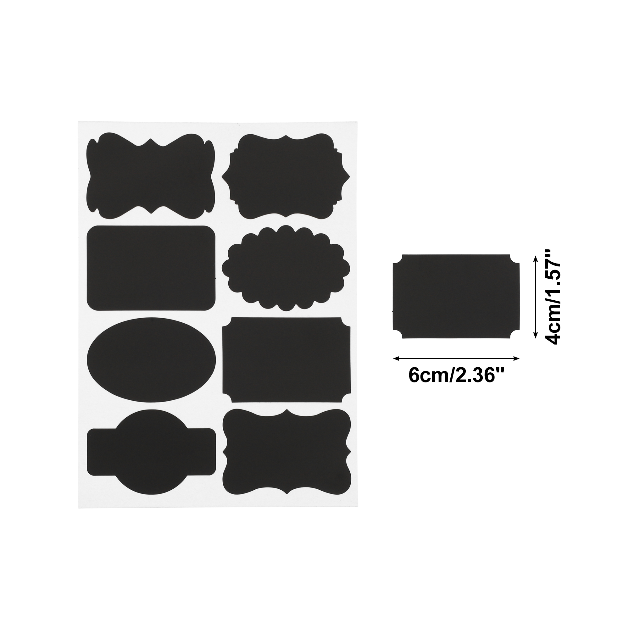 Unique Bargains Removable Erasable Model B Gift Stickers 2.36"x1.57" 10 Pcs Black Model B