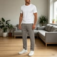 thumbnail image 6 of Baggy Sweatpants Men Big and Tall Straight Leg Comfy Gym Activewear with Pockets Cargo Athletic Work Track Pants, M, 6 of 7