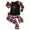 Black-Kids, variant on Odeerbi Christmas Pajamas for Family Holiday Plaid Long Sleeve Family Christmas Pajamas Matching Sets Infant Print Parent-child Suit Two-Piece Sleepwear Xmas Family Matching PJs Set Black
