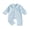 Blue, variant on Cenuakty Baby Jumpsuit Long Sleeve Stripes Print Button Up Romper Footless Pajamas