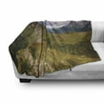 thumbnail image 2 of Outdoor Soft Flannel Fleece Throw Blanket, Landscape Mountains Scenic Green Peaks Clear Sky Italy Alps Photo, Cozy Plush for Indoor and Outdoor Use, 50" x 70", Green Blue, by Ambesonne, 2 of 5